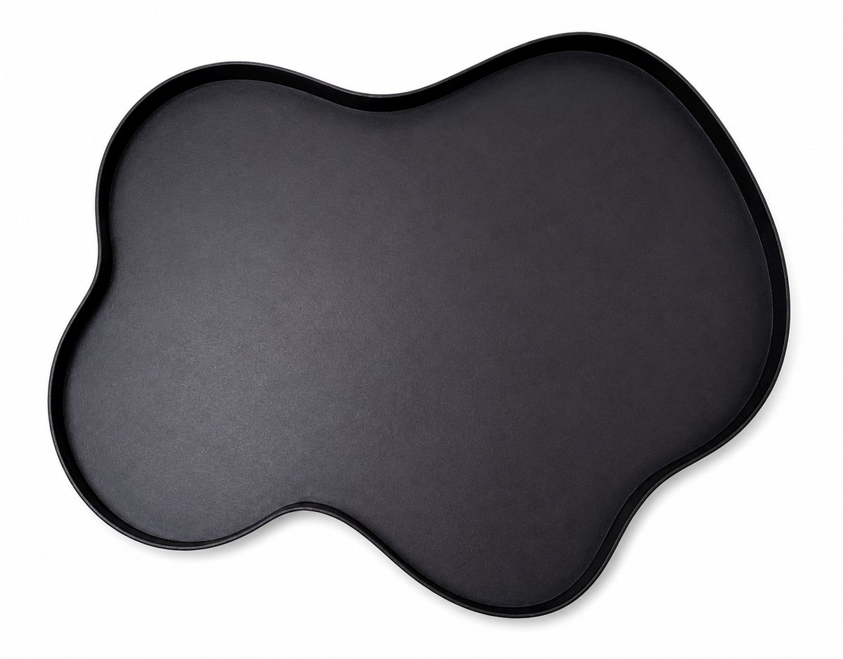 Vase The World Dienblad Santos M Black L50 x B40 x H2 cm - Decoratief Dienblad - Organische Vorm - Metalen Tray - Woondecoratie