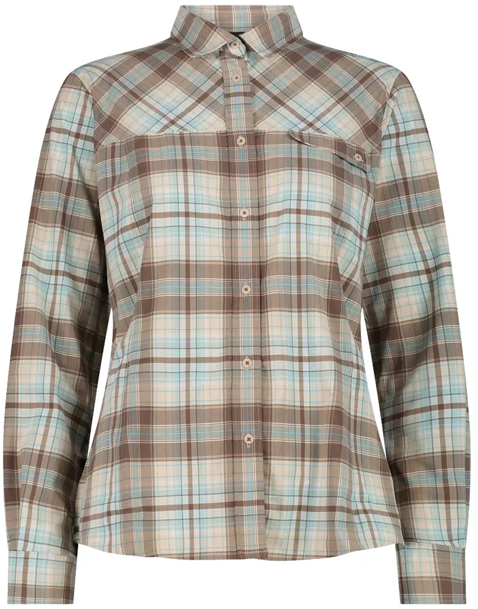 Dames lange mouwen geruit shirt CMP Toffee / Lagoon