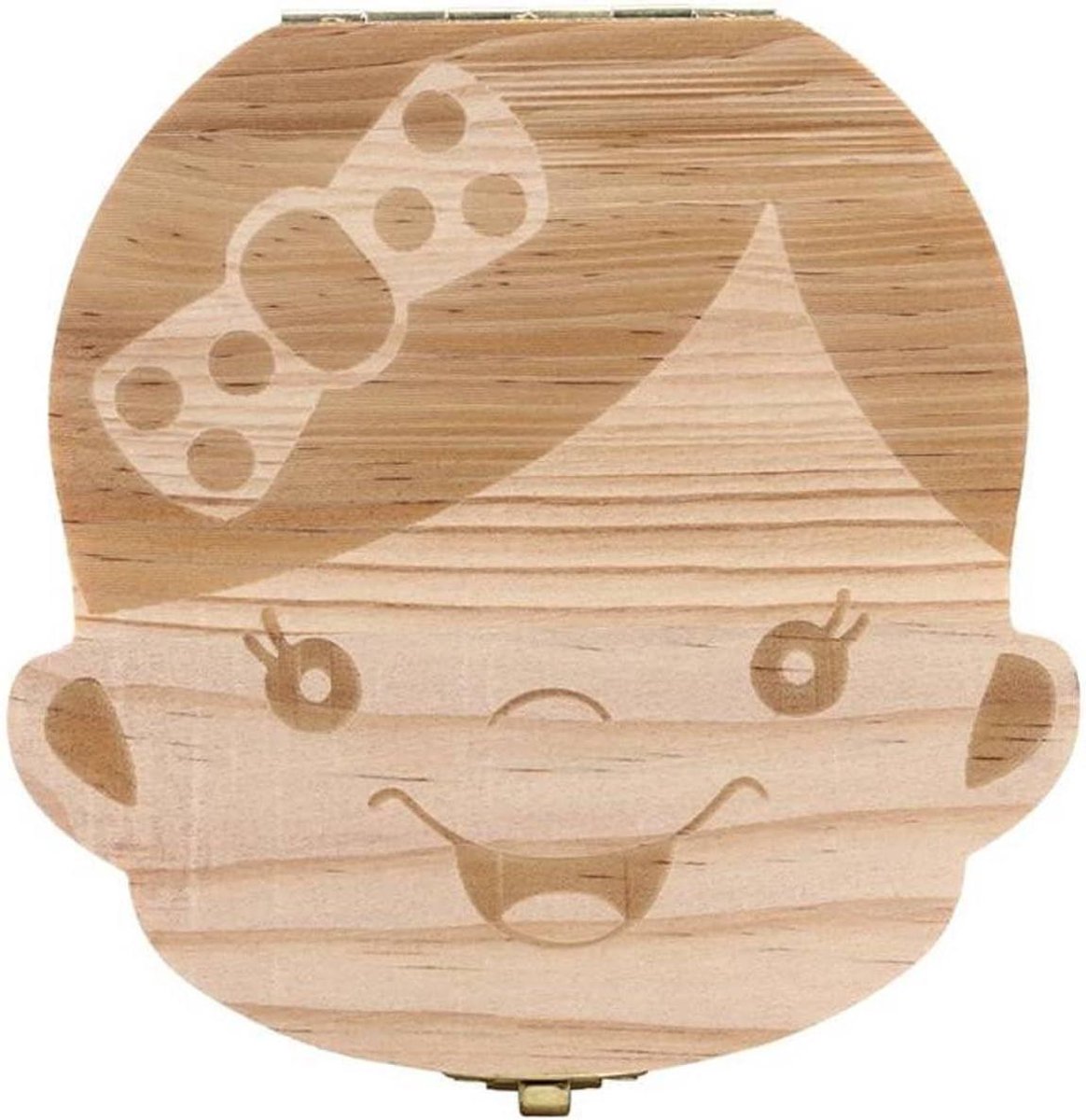 Tandenbewaardoos - Melktandendoosje Houten - Herinneringen Bewaren - Speciale Kenmerken In Deksel - 1 Stuk - Meisjes