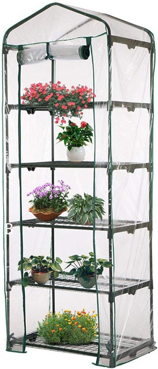 Vervangende Broeikasafdekking - Foliekashoes Kweekkas - Planten Beschermen - Transparant PVC Materiaal - 69 x 49 x 187 cm - Transparant