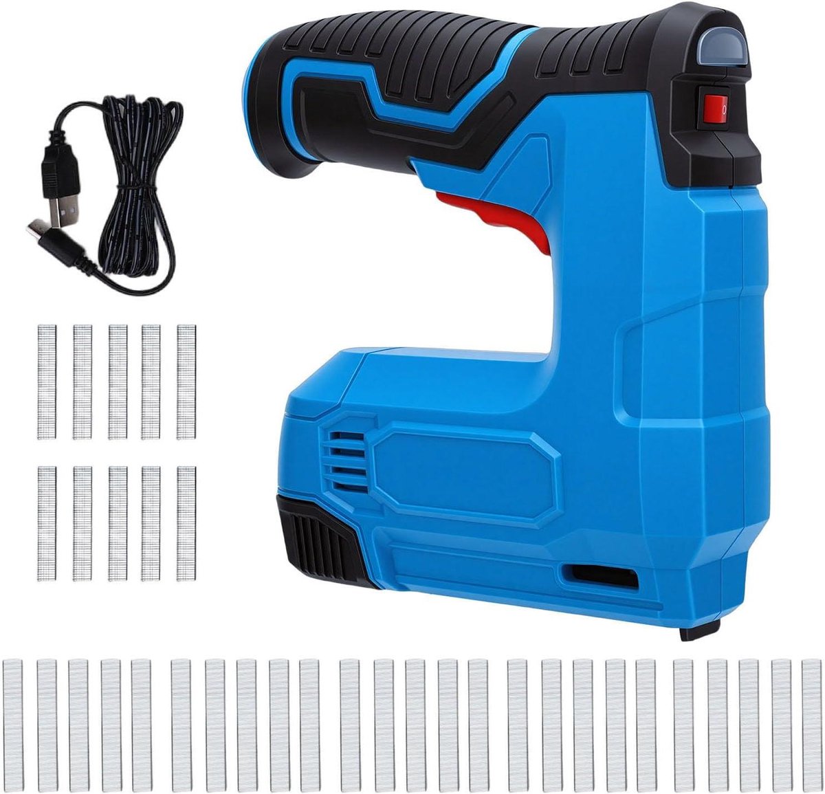 Elektrisch Nietpistool - Accu Tacker Nietmachine - Meubelreparatie Uitvoeren - 1000 Spijkers per Lading - 100 Stuks - Wit