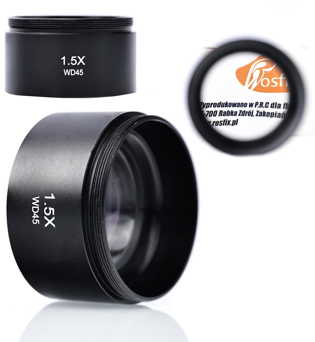 Rosfix Microscooplens 1,5x - Stereoscooplens Precisie - 48mm Schroefdraad, 45mm Werkafstand