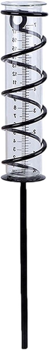 Regenmeter Tuin - Watermeter Glas - Tuinieren Meten - Spiraal Vorm - 17 cm Capaciteit - Zilver