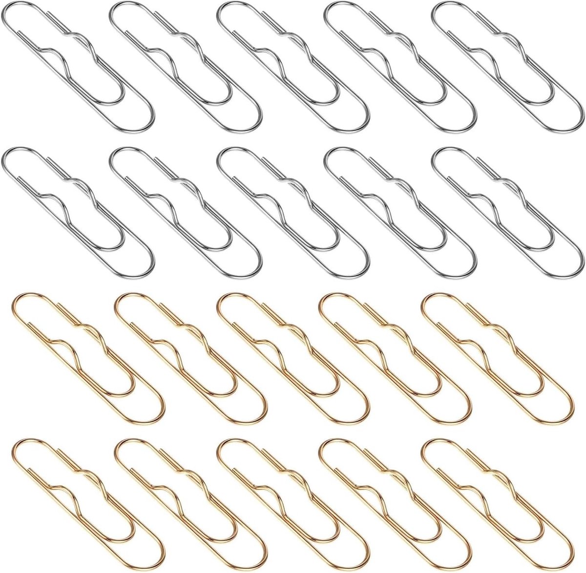 20 Stuks Multifunctionele Metalen Penklemmen en Paperclips voor Notitieboeken en Dagboeken in Zilver en Goud