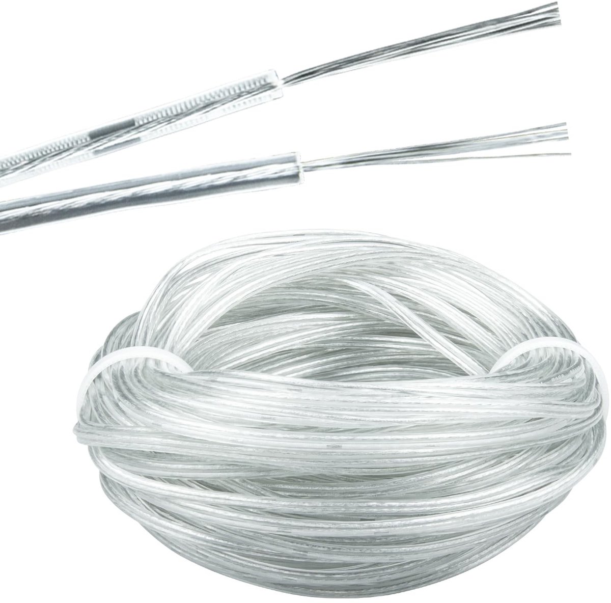 Omgoods - 20 Meter 28AWG Transparante Tweedraads Kabel
