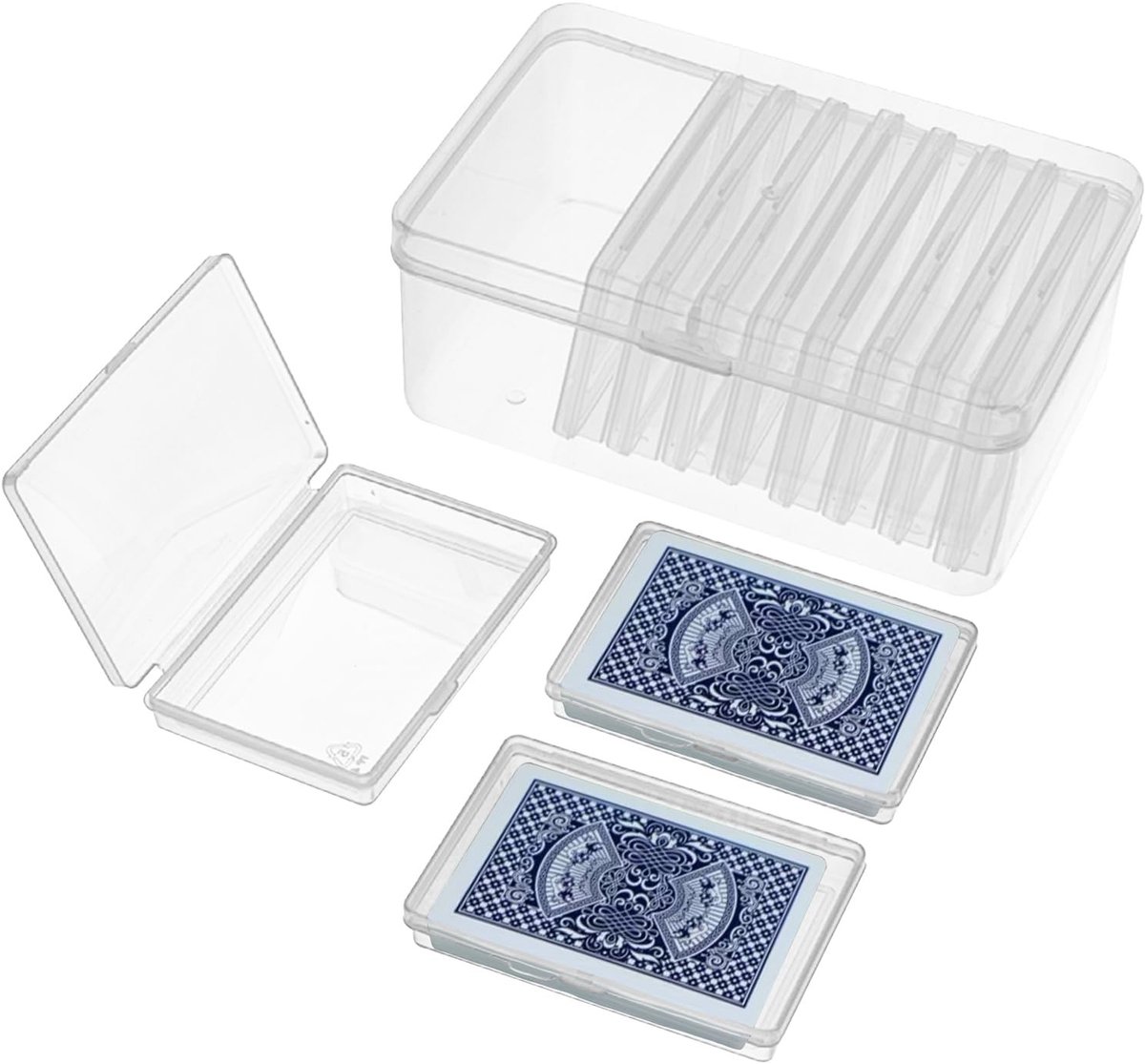 Set van 11 Transparante Opbergdozen voor Speelkaarten, Ideaal voor Poker, Bordspellen en Verzamelobjecten