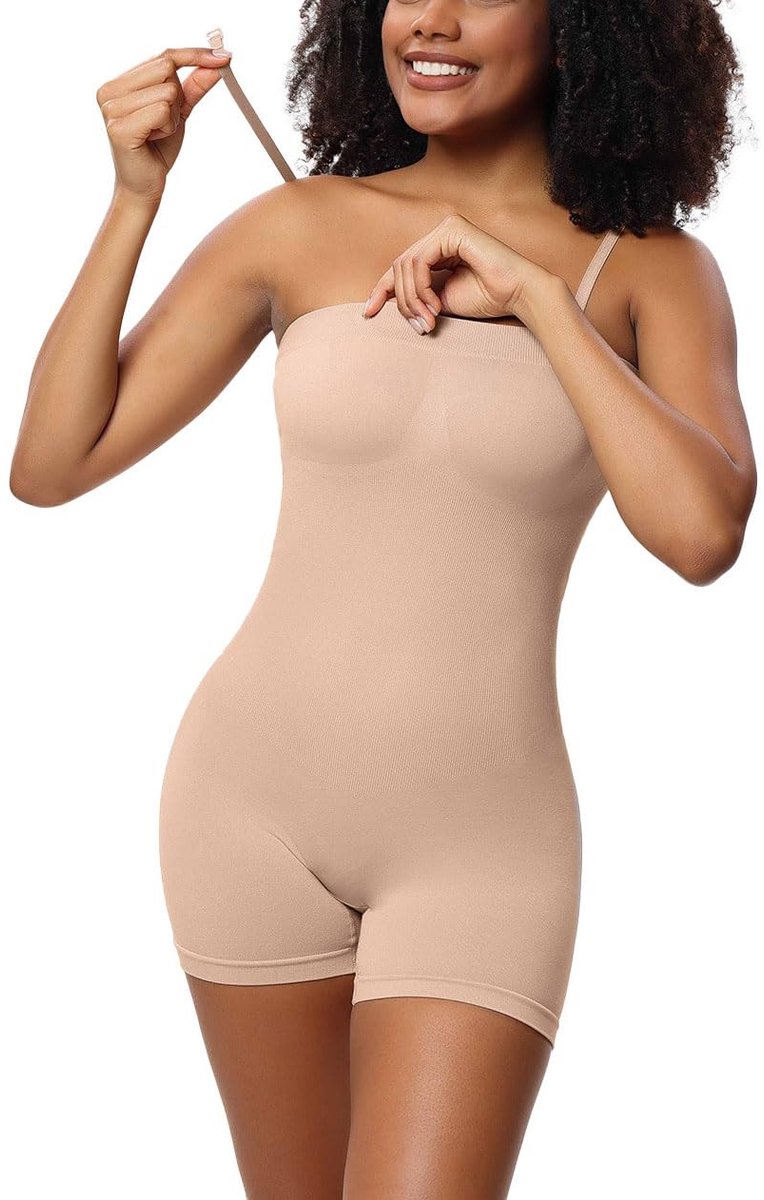 Omgoods - Dames Shaping Bodysuit met Verwijderbare Schouderbanden