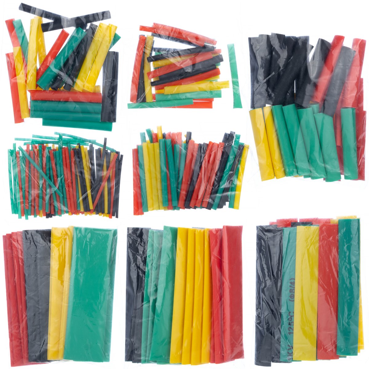 Rosfix Krimpkous Set - 328 Stuks, 8 Maten - Poliolefin 2:1 Krimp, Temperatuur -55–125°C
