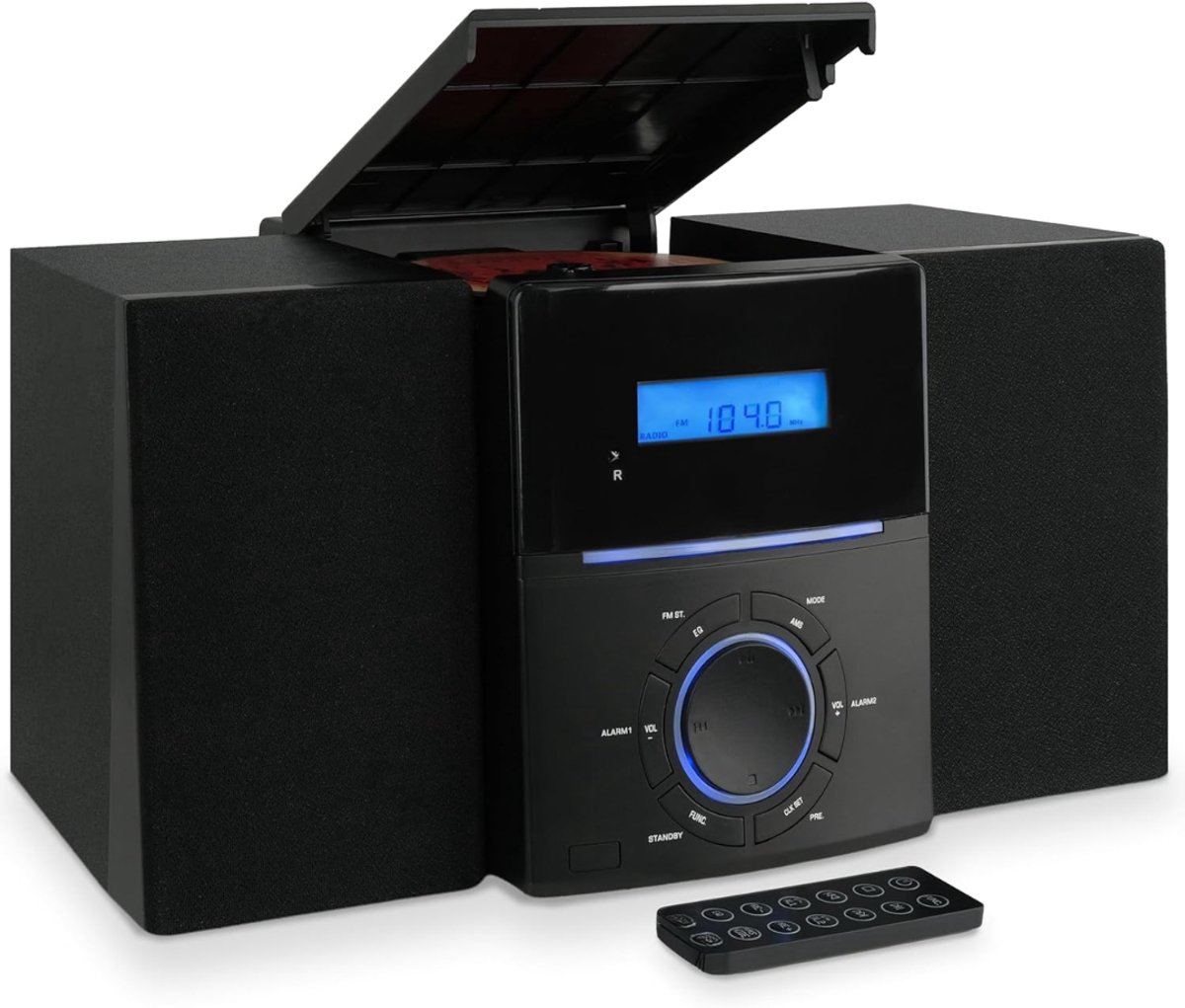 Florixa® CD Speler - CD Speler Bluetooth - FM radio - Zwart - 22cm x 13cm x 16cm