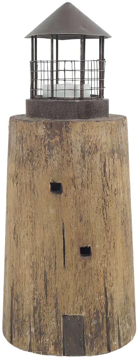 Clayre & Eef Decoratie Beeld Huis Bruin Hout