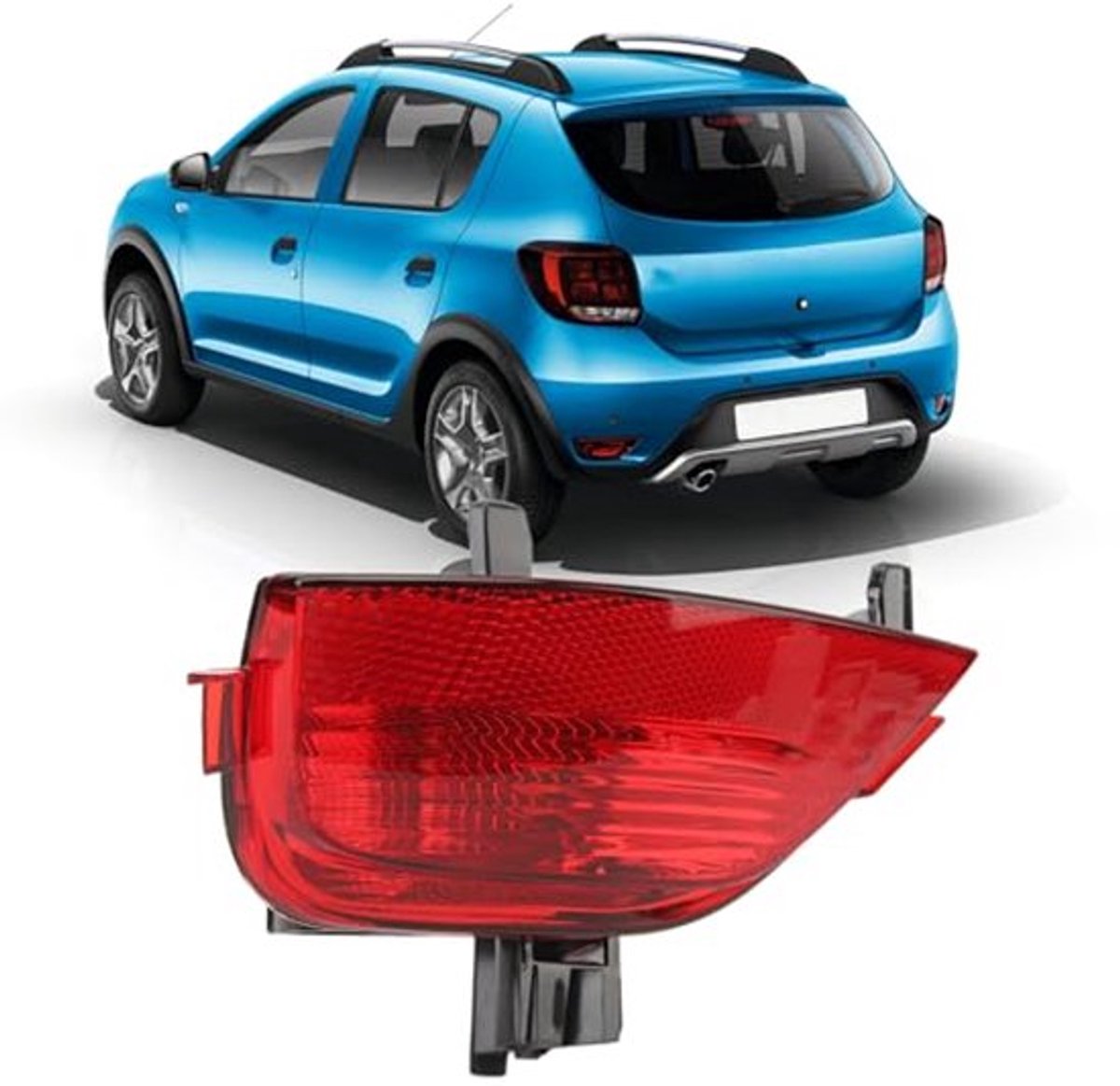 Mistachterlicht Lens Hoge Sterkte Zijmistlamp Beschermhoes met Reflectorvervanging voor Dacia MK2 MK3 (Links 265605279R)