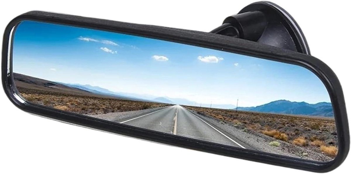 Binnenspiegel Auto - Achteruitkijkspiegel Interieur - Veiliger Rijden - 360 Graden Draaibaar - 20 Cm - Zwart