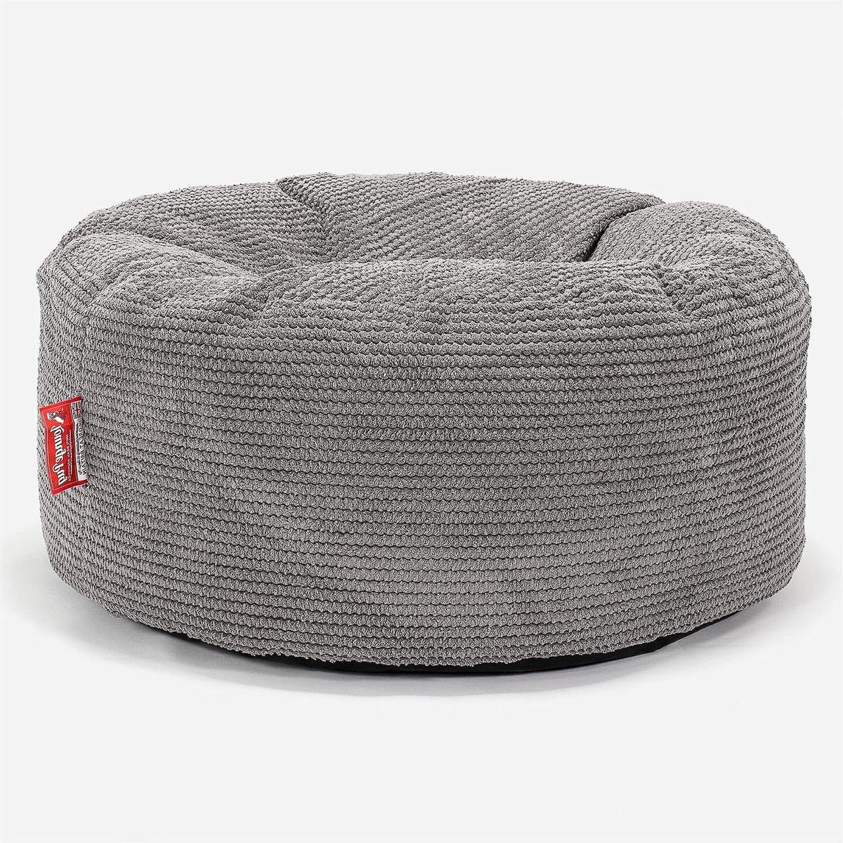 Ronde Lounge Zitzak Poef 65cm - Antraciet Pompom - Comfortabele Voetenbank Stoel