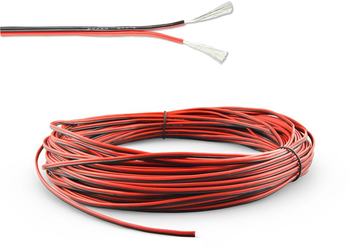 Omgoods - Siliconen Dubbele Kern Kabel 20 AWG 20m voor Laagspanning