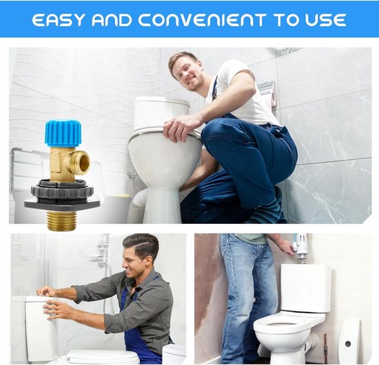 Hoekventiel 3/8 inch voor inbouwspoelbak en toiletaansluitingen, messing vulventiel voor Geberit en andere merken, geschikt voor modellen 21245 8 en 240269001 — afbeelding 4