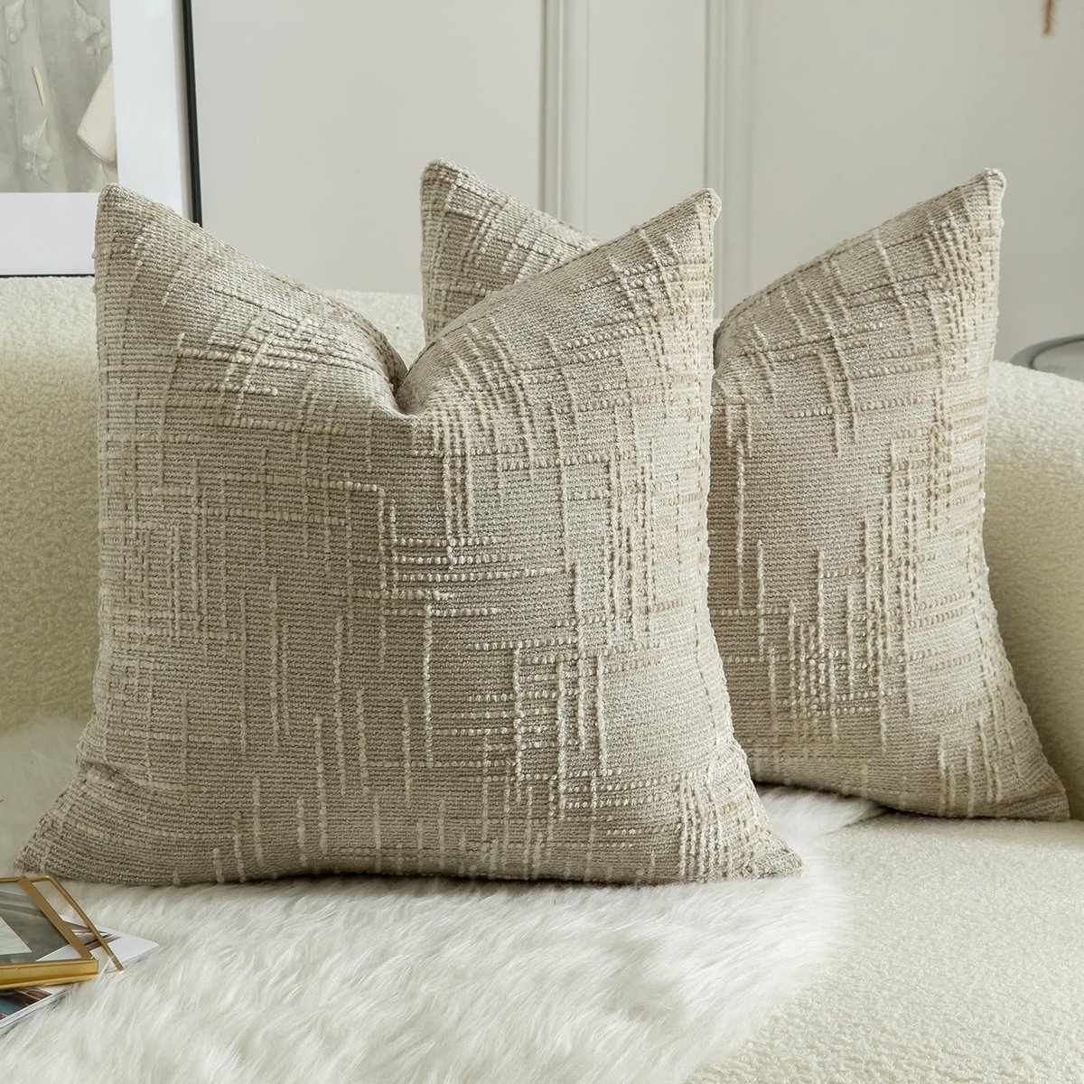 Omgoods - Set van 2 Chenille Kussenhoezen voor een Cozy Interieur