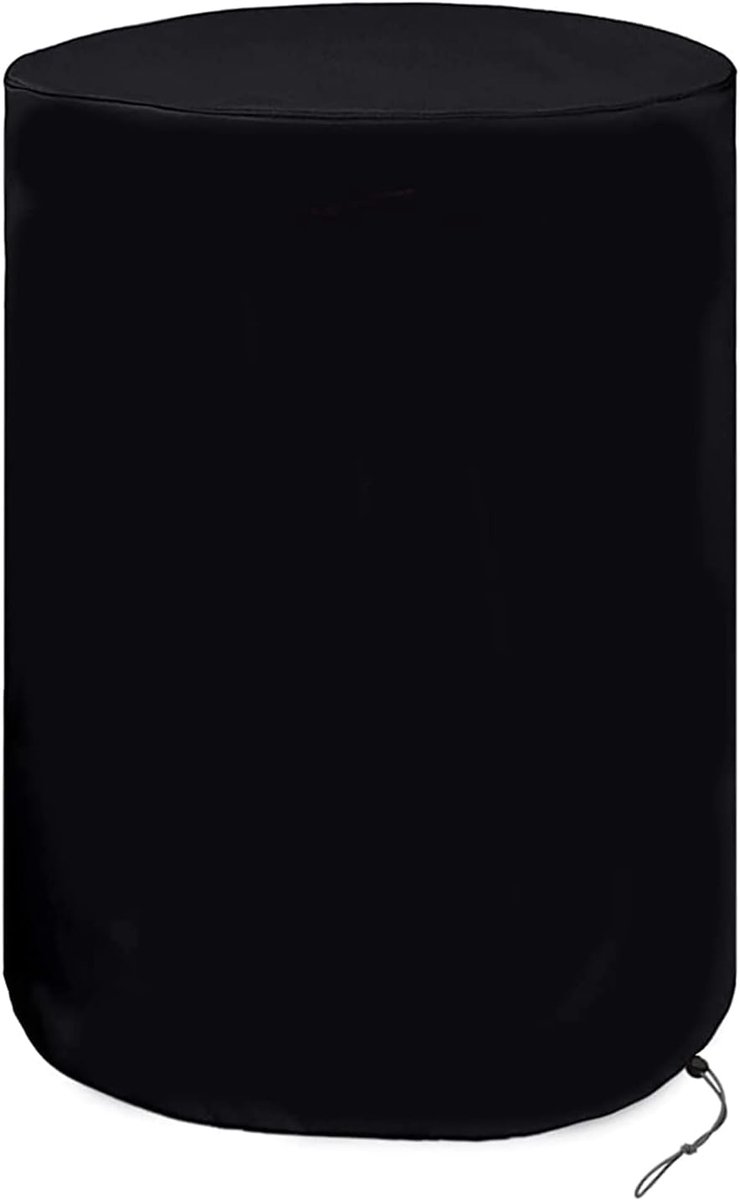 1 Stuk-Tuinmeubelhoes-Regentonnen Hoes- tuinmeubelhoes rond- Regenton Cover-meubelhoes-meubelhoes voor buiten-tuinmeubel hoes waterdicht-zwart-buitentafel beschermhoes- 210d Oxford-Weerbestendig-Ronde-65x95cm-bescherming tegen bladeren, insecten