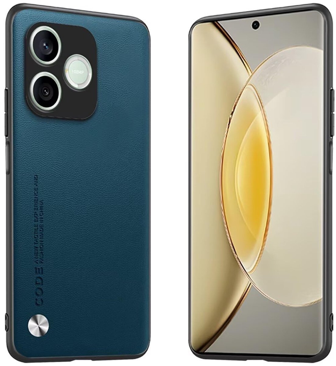 Omgoods - Beschermhoes voor Smartphone 6,6 Inch van Metallic Leer