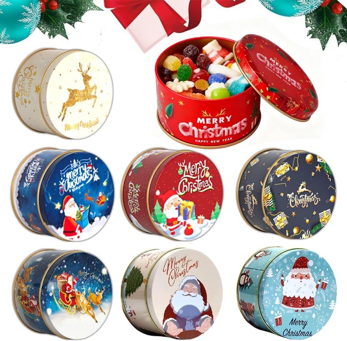 Kerstkoekjesdoos met 8 Stukken, Lege Cadeaubox voor Geld, Perfecte Verpakking voor Geschenken