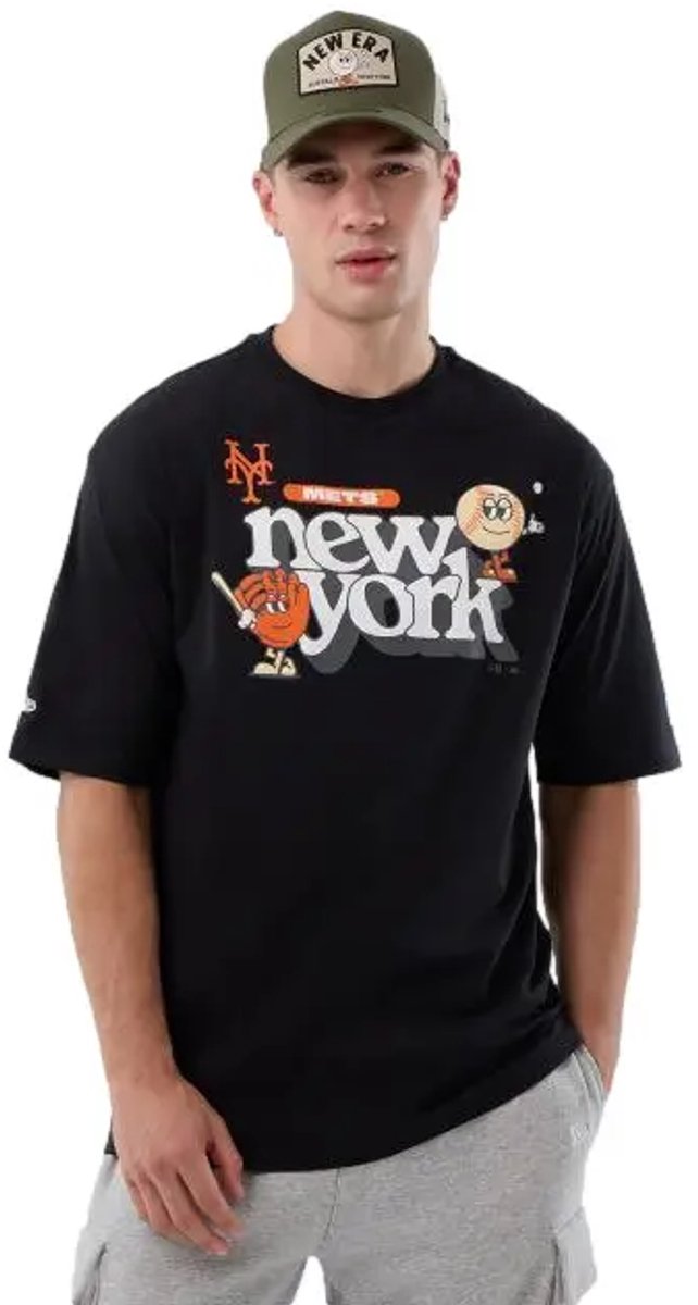 T-shirt New York Mets New Era MLB Icon GRPHC REG Zwart