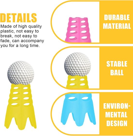 Set van 30 Herbruikbare Golf Tees in 2 Maten voor Golfmat en Simulator van Merkloos — afbeelding 2