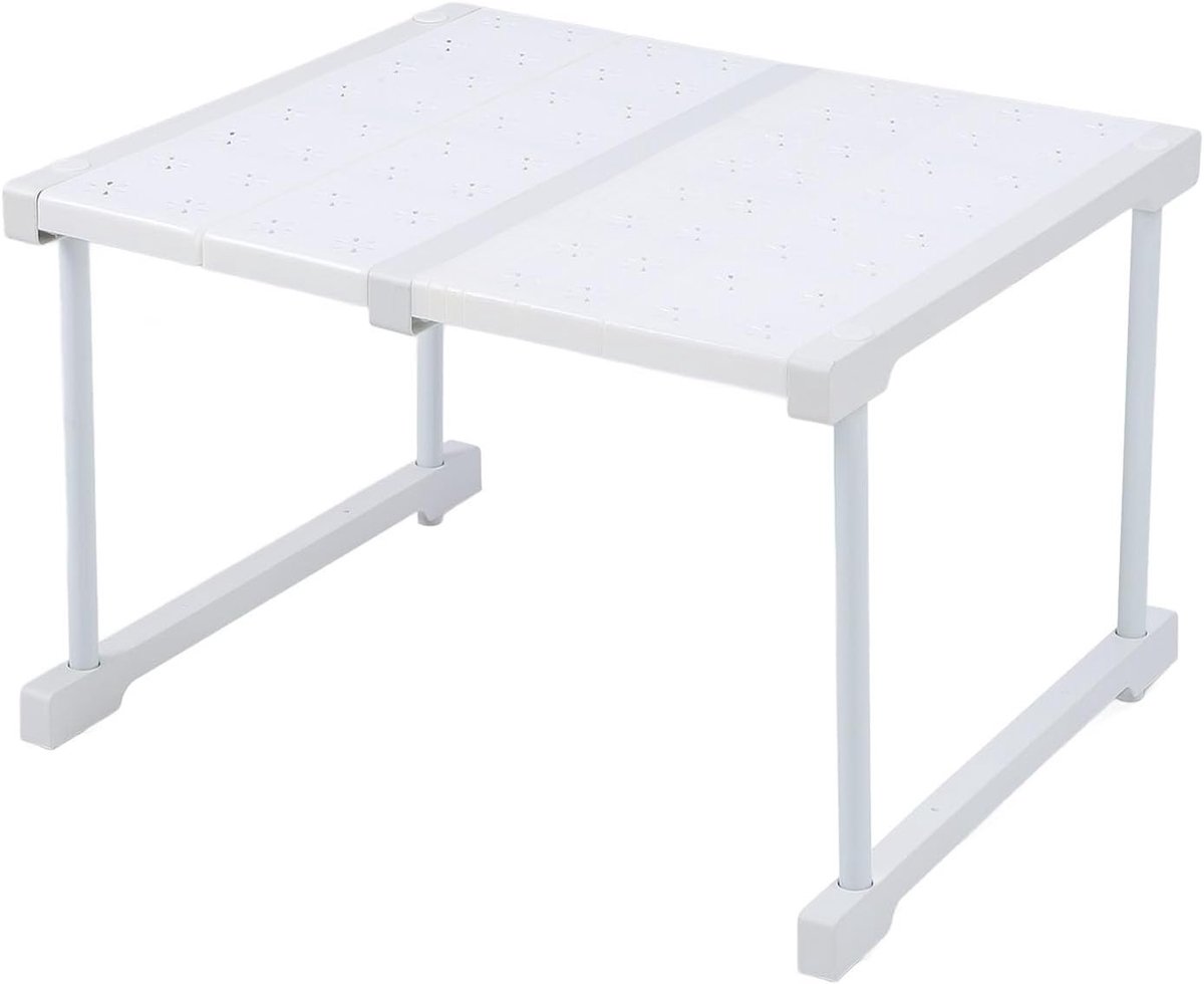 Verstelbare Opbergplank van Koolstofstaal, Ideale Oplossing voor Keuken en Badkamer, Perfecte Organizer voor Kasten en Kleedkamers (Lengte 37-48 cm)