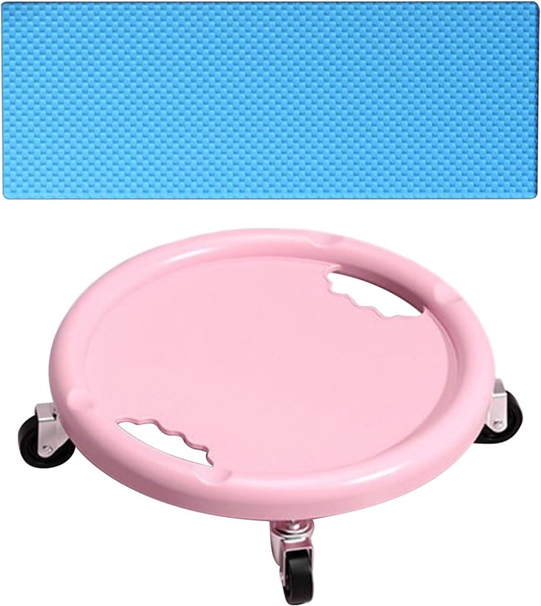 Ab Roller Wheel - Buikspierwiel Kernspier Trainer - Core Training - 360 Graden Draaibaar - Met Kniematt - Roze