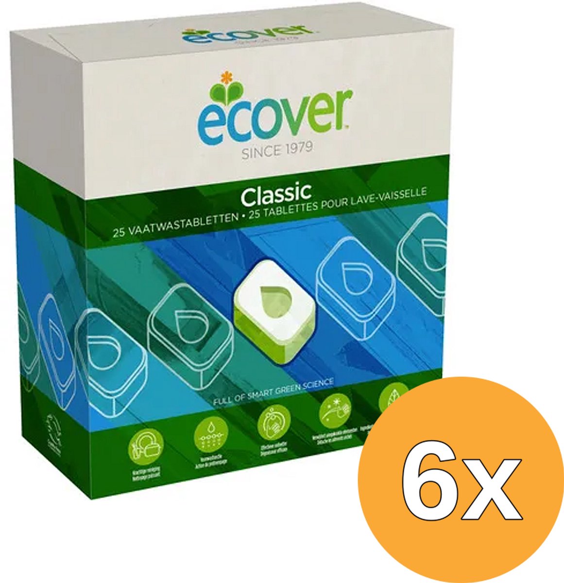 6x Ecover Vaatwasmachinetabletten (25 tabletten)