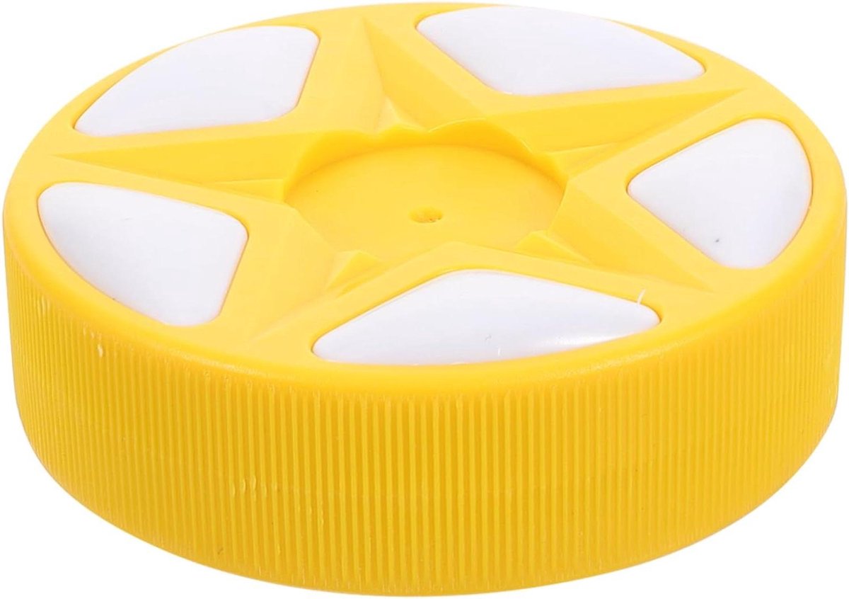 Straathockey Puck - Roller Hockeybal - Sporttraining - Officiële Maat en Gewicht - 7.5 x 7.5 x 3.5 cm - Geel
