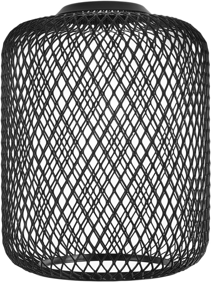 Lampenkap van ijzerdraad en draadgaas in zwart, 120 x 150 mm, retro industrieel design voor tafellampen, vervangend accessoire voor woonkamerdecoratie en sfeerverlichting
