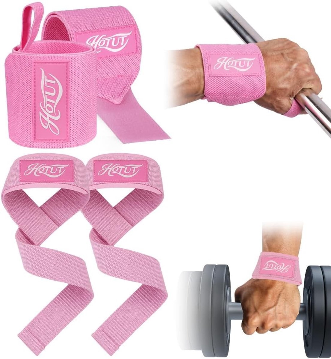SnelShoppen - Gewichtheffen Riemen, Pols Wraps, Heavy Duty Polsbanden voor Gym, Powerlifting, Deadlifting, Bodybuilding - Ideaal voor Krachttraining e