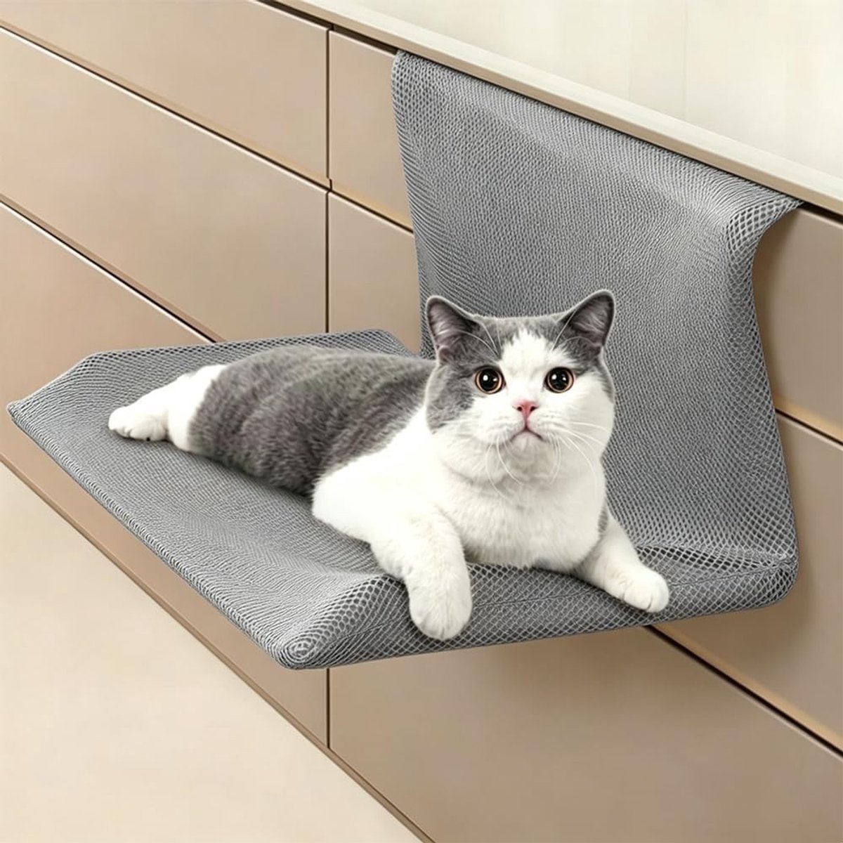 Cuddly Kattenbed met Verwarming, Pluche Dekbed voor Comfortabele Rust, Verwarmde Kattenmat en Hangmat voor Alle Katten