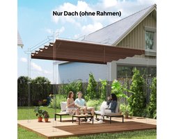 Vervangend dak voor een pergola van 3 x 3 m - intrekbaar - met regenwaterafvoergaten - weerbestendig - polyester - 250 x 255 cm
