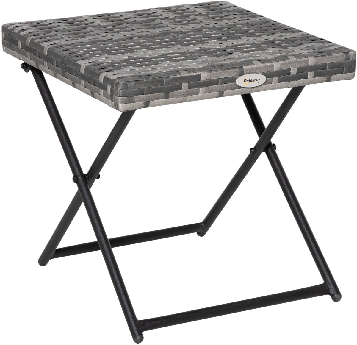 Garden Coffee Table Foldable 40 x 40 x 40 cm grijs - steel - resin braided - rattan imitation