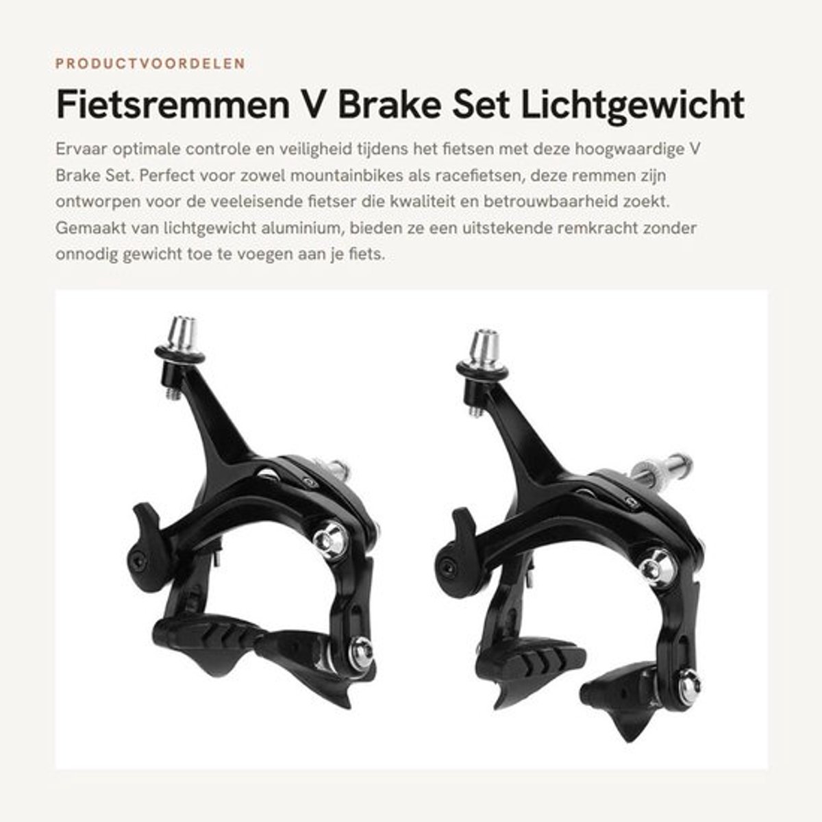 Remklauw V-Brake - 1 Paar Fietsremset - Aluminiumlegering - Mountainbike Accessoires - Eenvoudig te Monteren - Duurzaam Materiaal - Remset