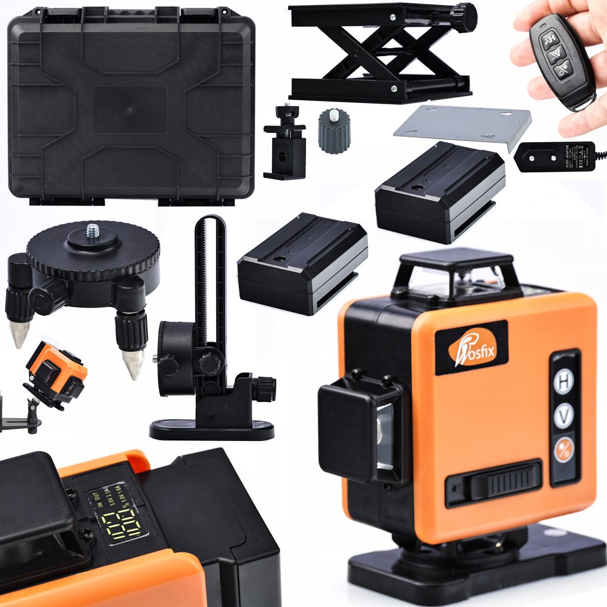 Rosfix Laserwaterpas ROT16L-L - Zelfnivellerend 16 Lijnen Groen 360° - 0,2mm/10m IP54 25m