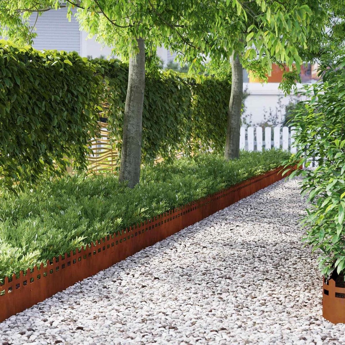 Gazonranden Metaal - Buitenranden Tuin - Tuin Structureren - Weerbestendig Staal - 10 stuks - Staalkleur