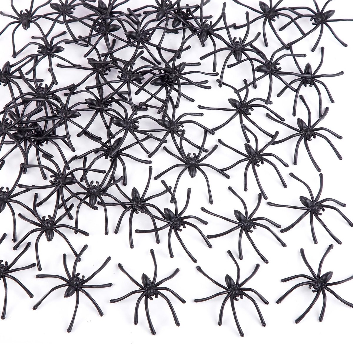 Daity 100 stuks - Realistische kleine zwarte spinnetjes voor Halloween - Grappige accessoires voor Halloween-decoraties thuis en op feestjes.