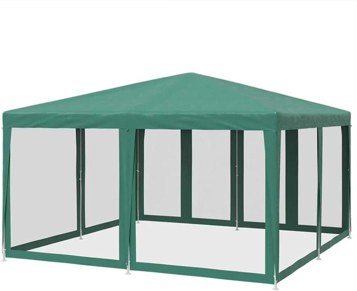 Partytent met zijpanelen - Feesttent Tuin - Buitenfeesten Organiseren - Insectenwerende Mesh Wanden - 4x4 meter - Groen