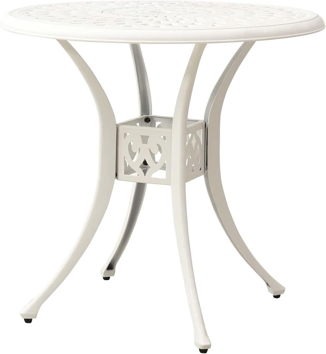 Tuintafel - Eettafel Buiten - Buiten Genieten - Gegoten Aluminium - 78 x 78 x 72 cm - Wit