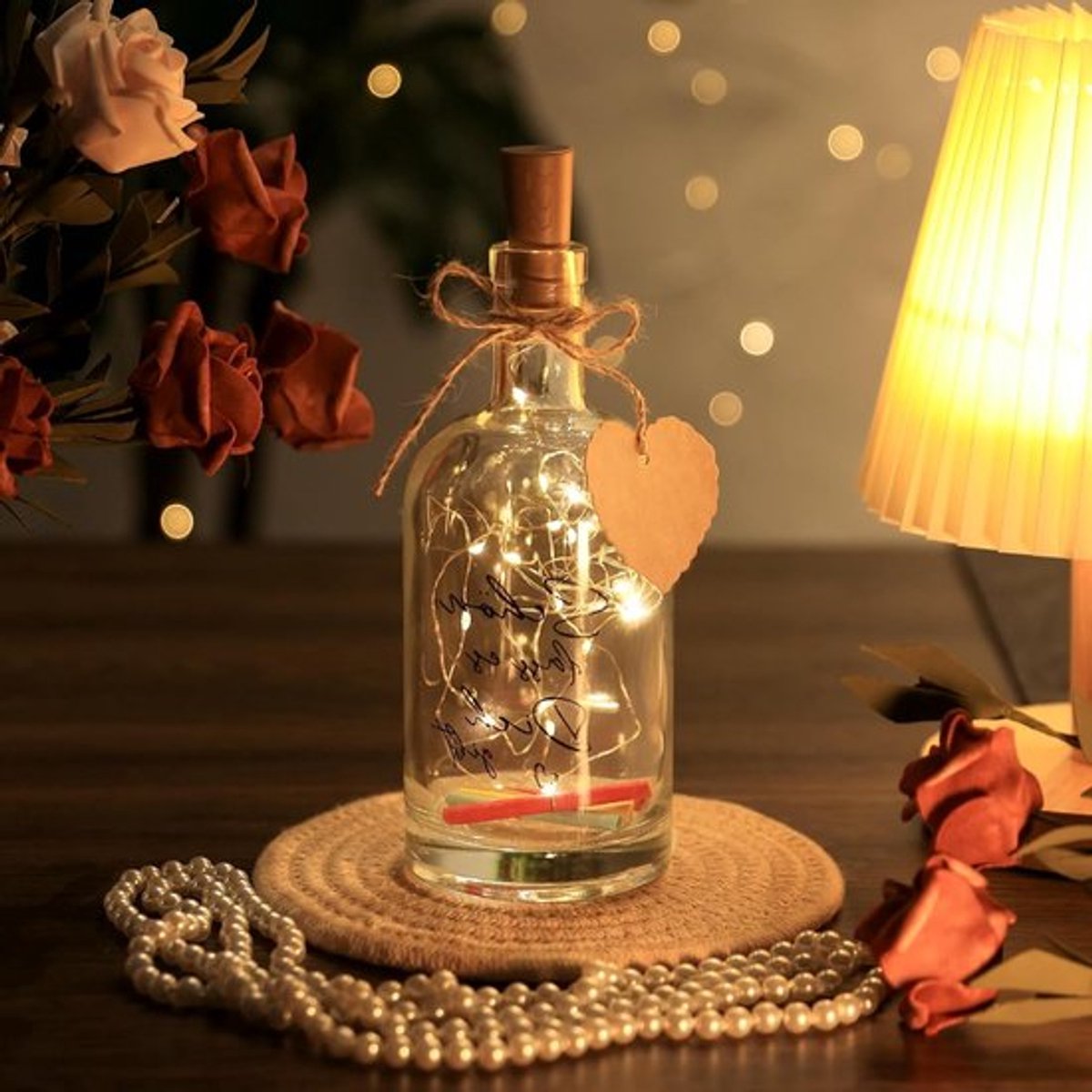 Decoratieve Verlichte Flessen met Stopper voor Feestelijke Verlichting, LED Lichten, 2 m voor Verjaardagen en Kerstmis
