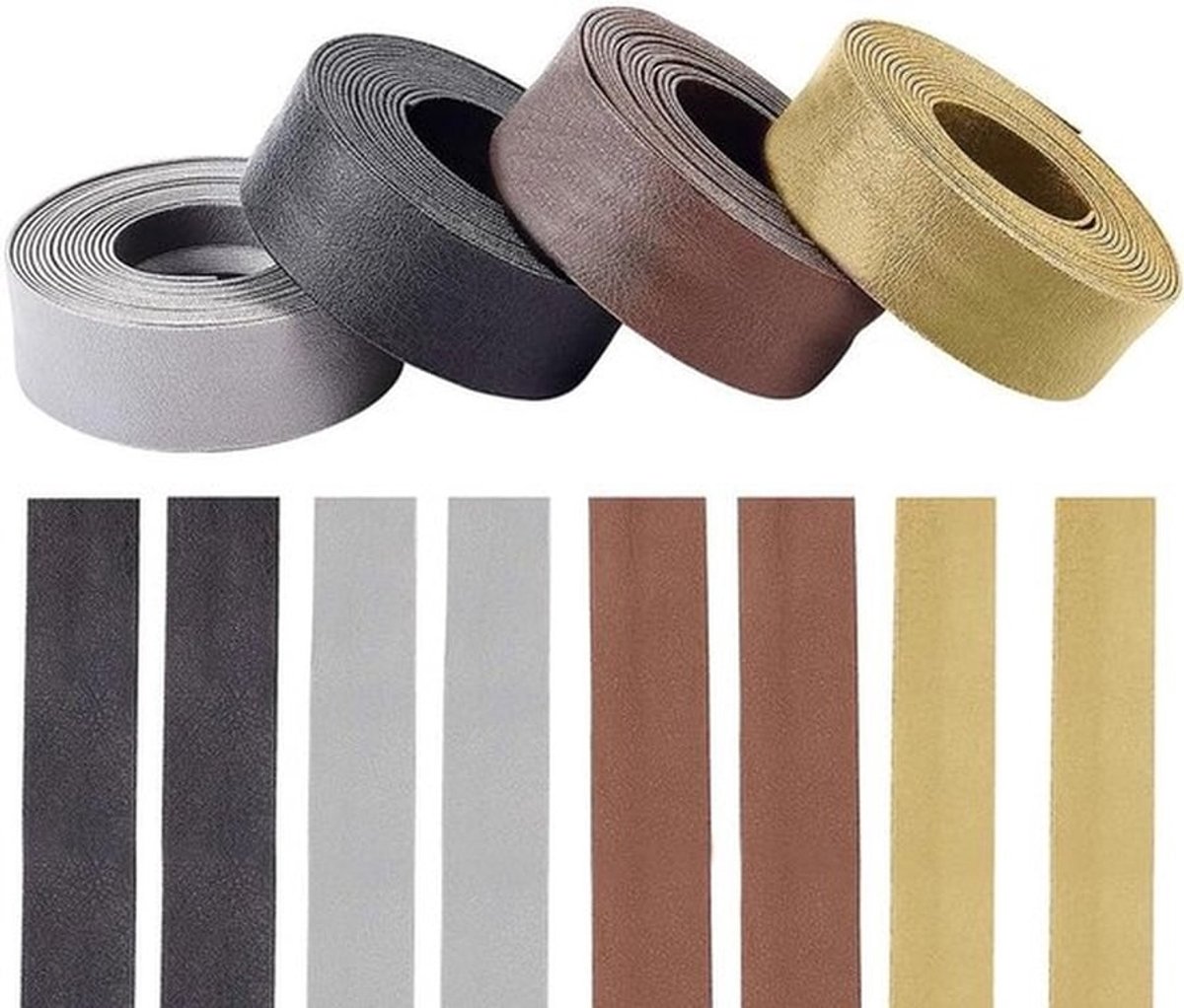 8m 20mm PU Leren Bedekking, 4 Kleuren, Flip Trim, Eenvoudige Vouw Biasband, Bindbanden voor Naaiwerk, Hems, Piping en Meubeldecoratie