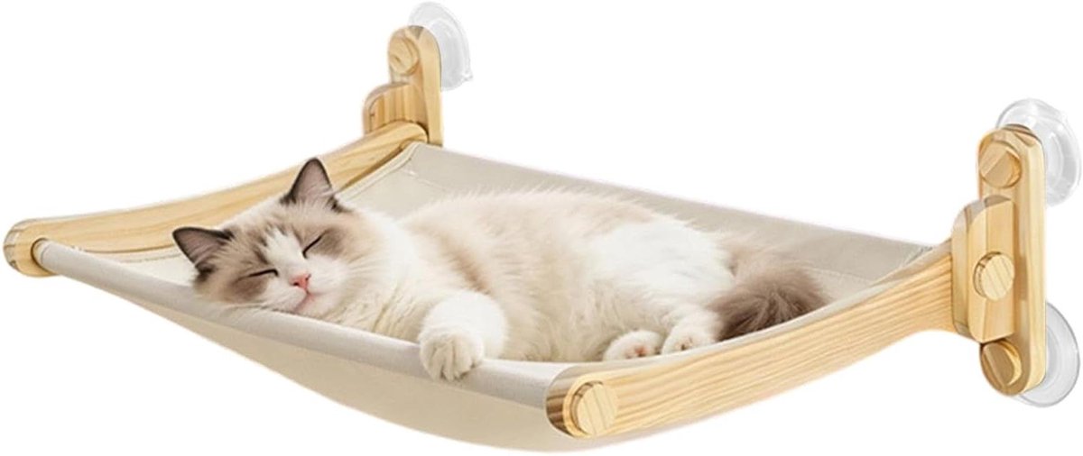 Kattenhangmat Raam - Kattenzitje Binnen - Ontspannen Zonnebaden - Opvouwbaar Ontwerp - 60 x 40 x 18 cm - Niet gespecificeerd