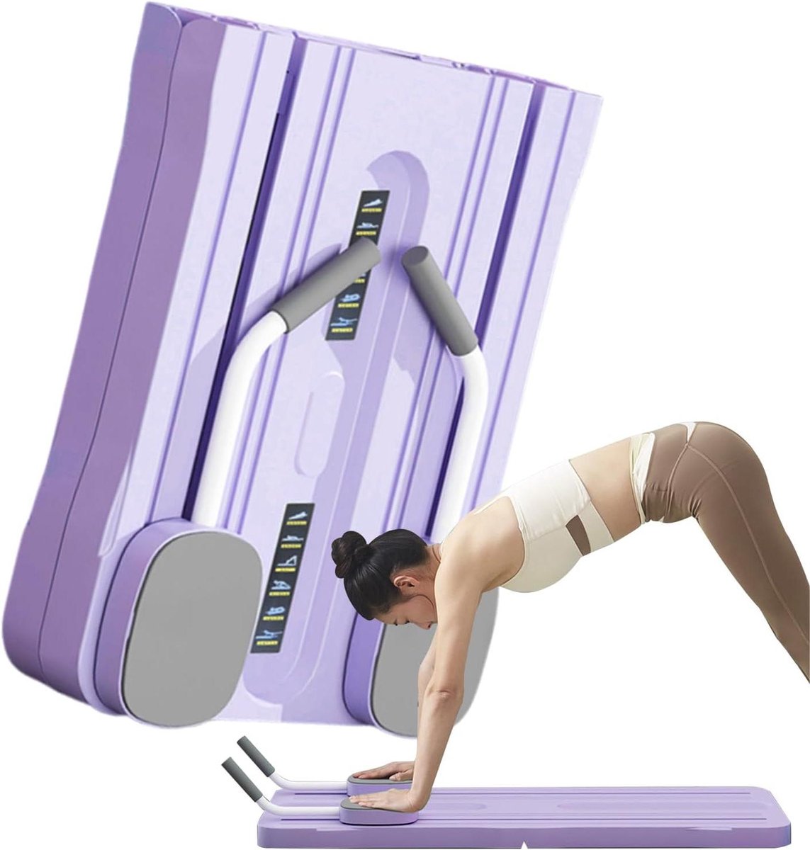 Pilates Reformer Board - Fitnessapparaat Core - Full-body Training - Inclusief Kniebandage - 54 x 44 x 12 cm - Paars