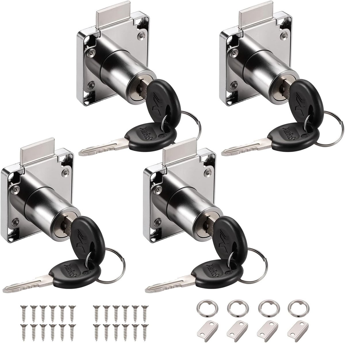 4 Cam Locks met Sleutel voor Laden en Kasten, 22mm, Veiligheidsoplossing voor Meubels en Opslag