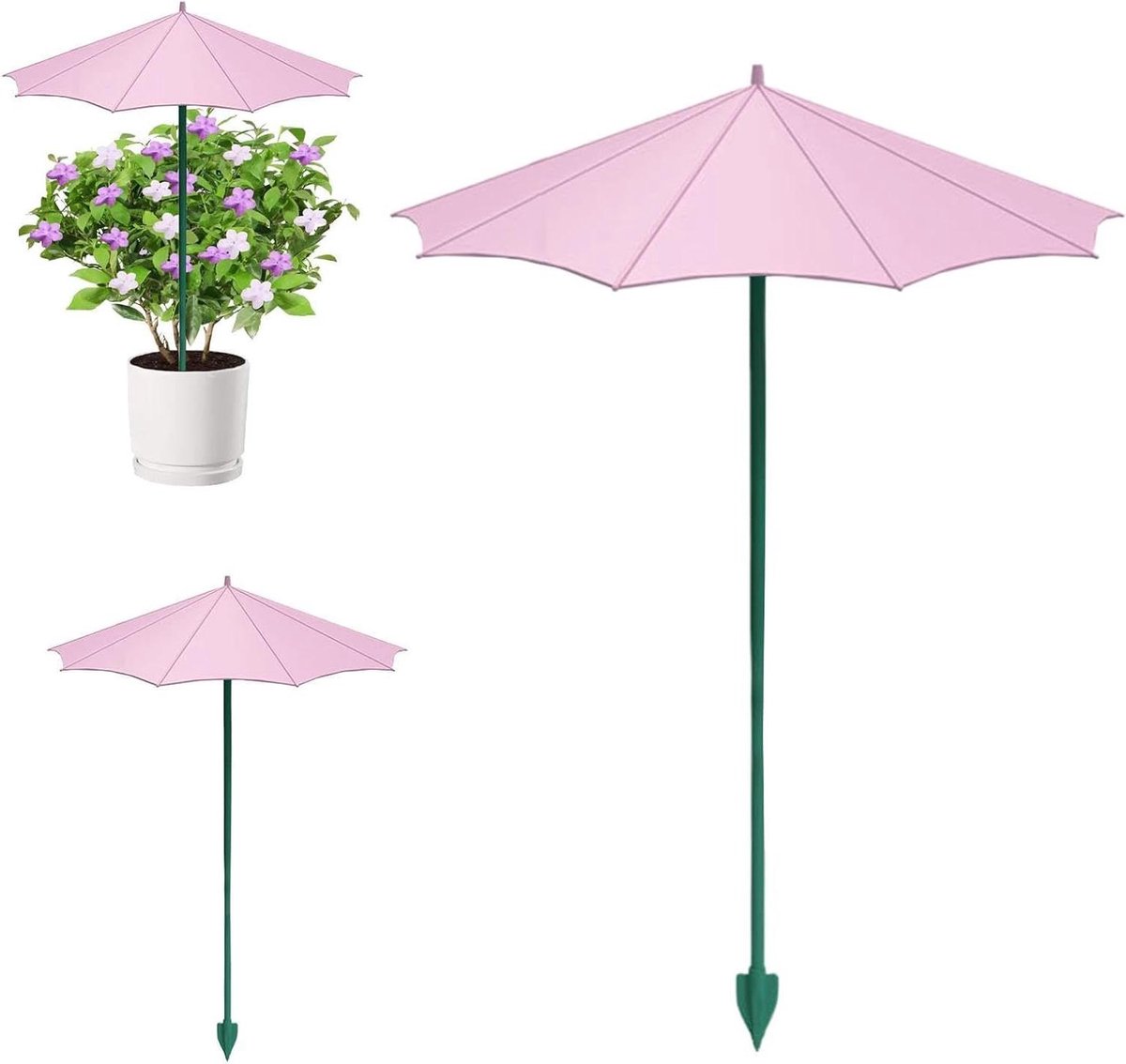 Parasolstokken Planten - Mini Luifel Beschermer - Planten Beschermen - Glasvezel Ondersteuning - 3 stuks 44cm - Roze