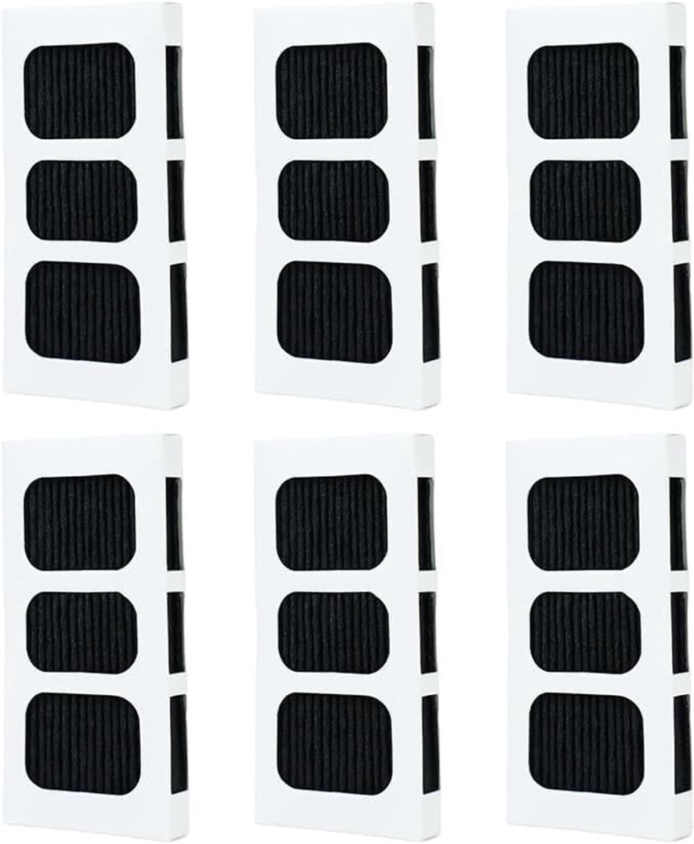 Vervangende luchtfilter voor koelkast - universele pasvorm voor geurvermindering, versheid en optimale luchtkwaliteit, 6-pack geschikt voor diverse modellen