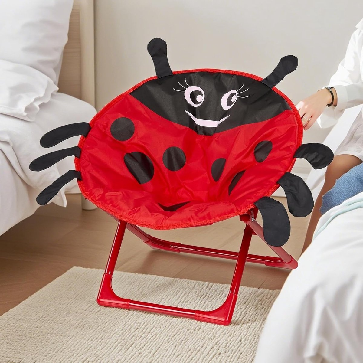 Kinder Stoel Lieveheersbeestje - Opvouwbare Stoel PeutereStoel - Buiten Zitten - 3D Lieveheersbeestje Design