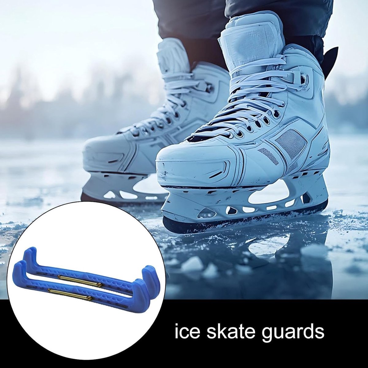 Schaatsbeschermers - Schaats hoezen - Schaatsen Beschermen - Verstelbare Lengte - 31 cm - Blauw