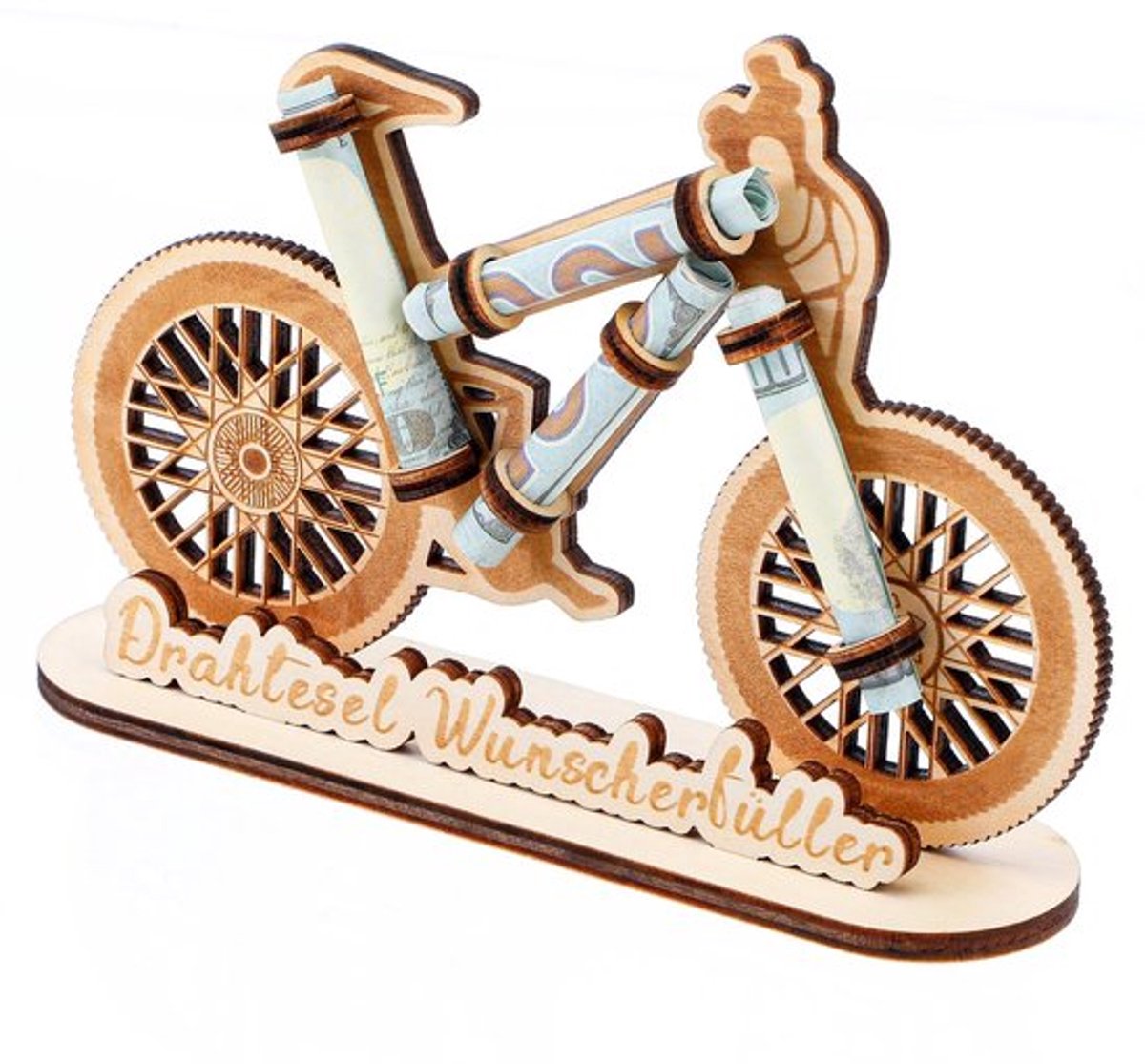 Fiets Geldgeschenk Hout - Wensvuller - Creatief Cadeau - Decoratie - Duurzaam - Handgemaakt